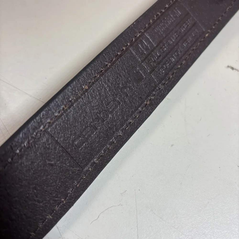 Carhartt Mens Brown Full Grain Leather Work Belt Size 44 WB5561-M Buckle Logo